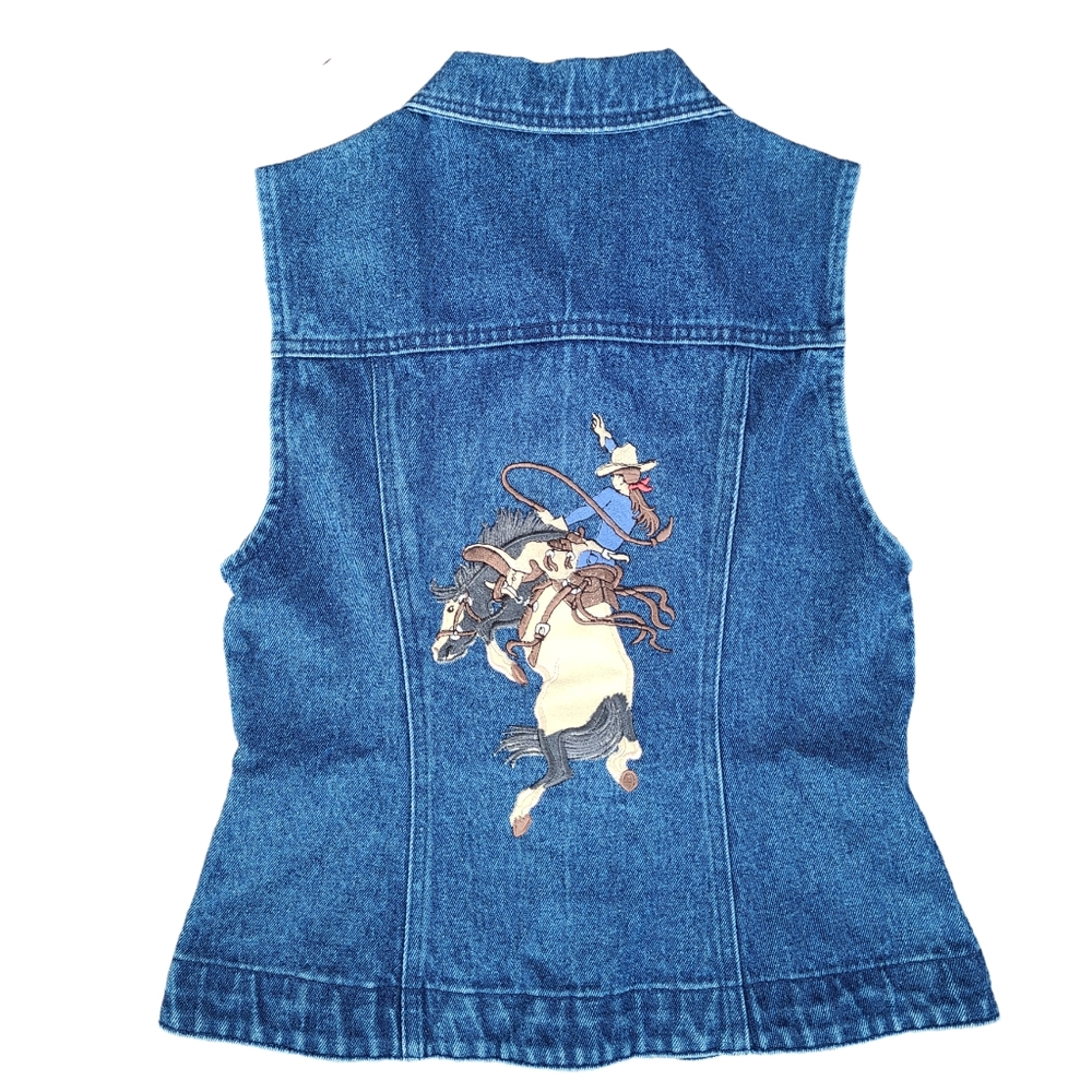 Apache West westernwear cowgirl rodeo denim vest
